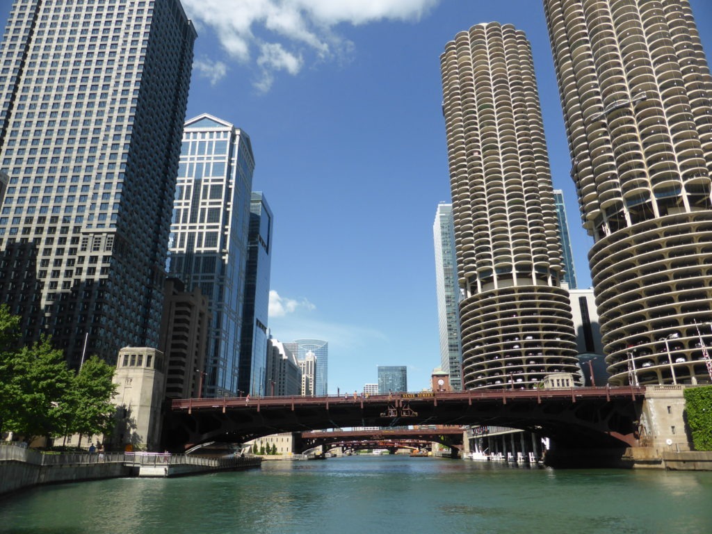 Vue sur la River de Chicago